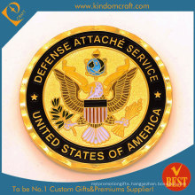 High Quality Zinc Alloy Stamping Soft Enamel Us Defense Souvenir Coin with Gold Plating